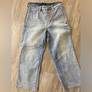 Judy Blue button fly crop wide leg jeans
